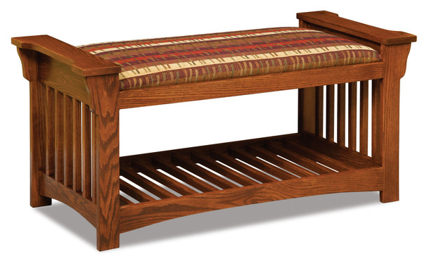 Mission Slat Bench AJW60MSB By A&J Woodworking