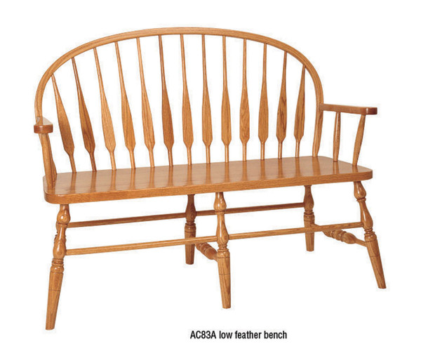 Low Feather Bench With Arms AC258-A By Hillside Chair