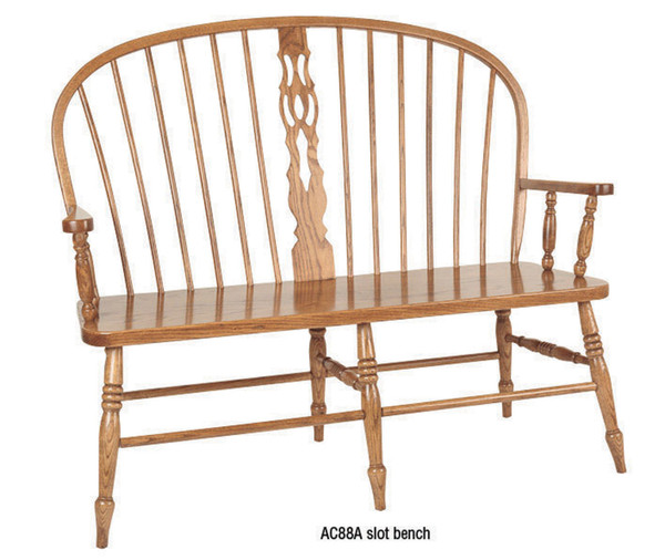 Windsor Slot Bench With Arms AC252-A By Hillside Chair