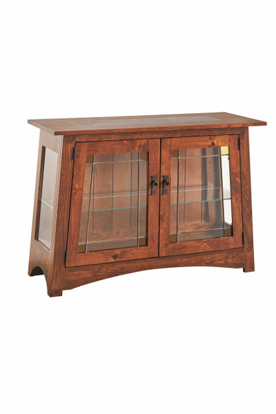 Art & Craft Console With Leaded Glass 1743 By Solid Wood Design LLC