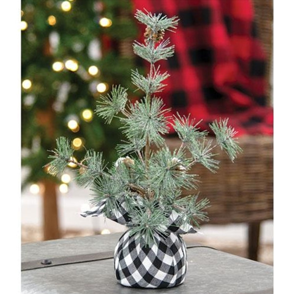 Buffalo Check Sparkle Pine Tree 12" F17947 By CWI Gifts