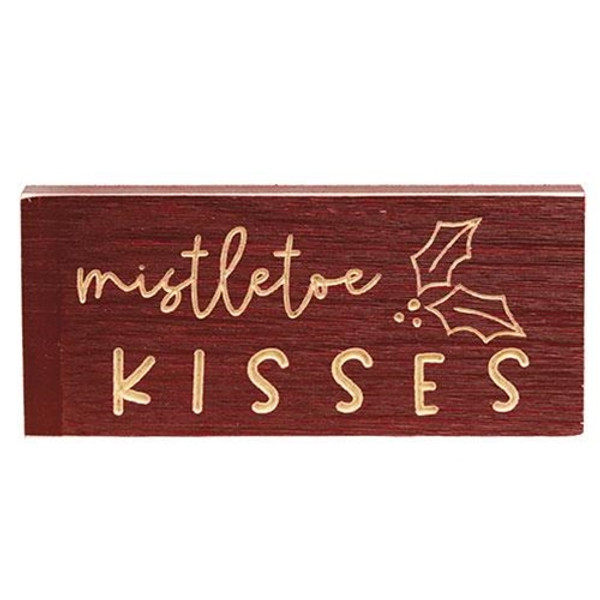 Mistletoe Kisses Engraved Block 3.5" X 8" G01018 By CWI Gifts