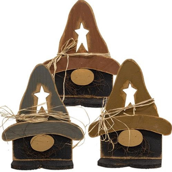 Wooden Fall Gnome With Star Cutout 18"H - 3 Assorted (Pack Of 3) G21300 By CWI Gifts