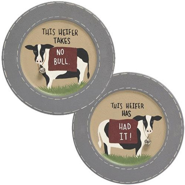 *This Heifer Plate 2 Asstd. (Pack Of 2) G35450 By CWI Gifts