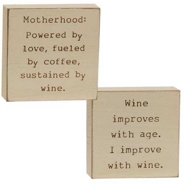 Motherhood Engraved Block - 2 Assorted (Pack Of 2) G35498 By CWI Gifts