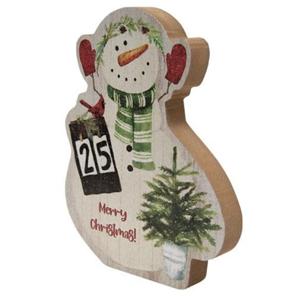 *Merry Christmas Chunky Snowman Sitter G35587 By CWI Gifts