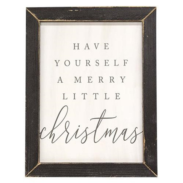Have Yourself A Merry Little Christmas Framed Sign 12" X 16" GLUX508 By CWI Gifts