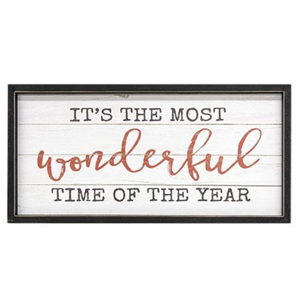 Most Wonderful Time Of The Year Framed Sign 12X24 GP12706 By CWI Gifts