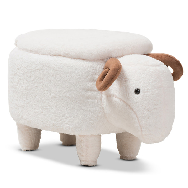 Baxton Studio Pecora Contemporary Children'S Storage Ottoman 8807-Sheep-Otto