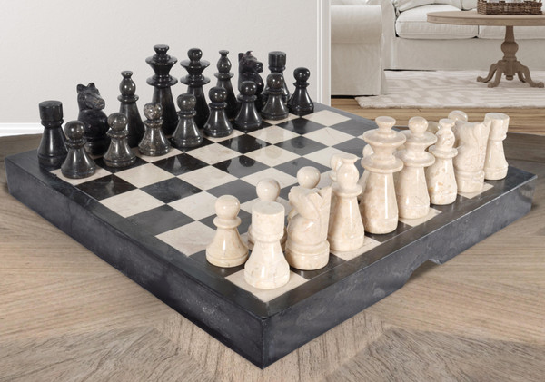 AFD Home Hand Carved Marble Chess Set 12019432