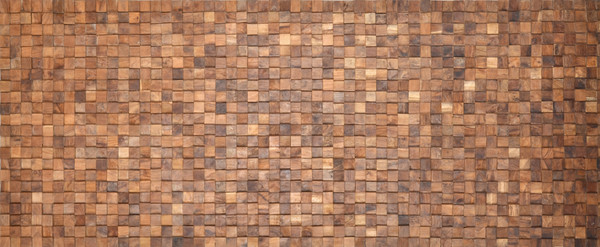 AFD Home 8 Ft Reclaimed Teak Square Mosaic Wall Panel 12019446