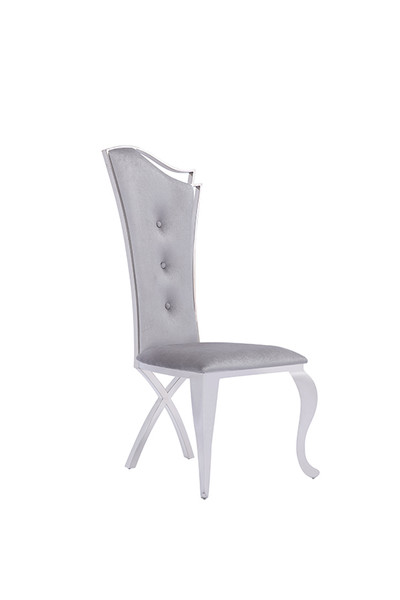 VGZAY906-1-GRYBT Modrest Bonnie Modern Grey Velvet & Stainless Steel Dining Chair (Set Of 2) By VIG Furniture