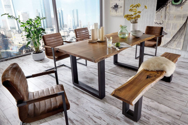 VGEDPRO226005-BRN-DT Modrest Taylor - X-Large Modern Live Edge Wood Dining Table By VIG Furniture
