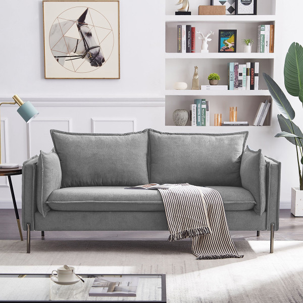VGKNK8580-MGRY-S Divani Casa Randolf - Modern Grey Fabric Sofa By VIG Furniture