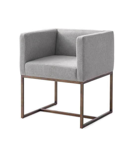 VGVCB8368-GRY-DC Modrest Marty - Modern Grey & Copper Antique Brass Dining Chair By VIG Furniture