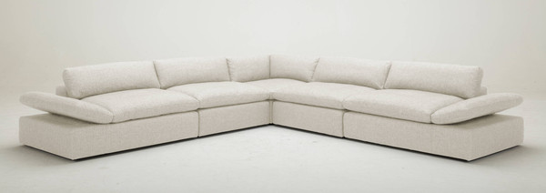 VGKKKF.2612-LTGRY-SECT Divani Casa Kelly - Modern Light Grey Fabric Sectional Sofa By VIG Furniture