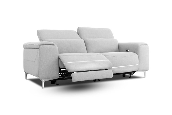 VGKNE9172-GRY-3S Divani Casa Cyprus - Contemporary Grey Fabric 3-Seater Sofa W/ Electric Recliners By VIG Furniture