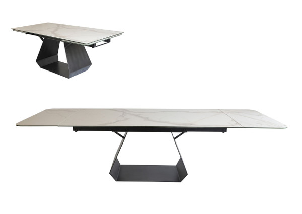 VGYFDT8895-WHT-DT Modrest Howell - Modern White Ceramic Extendable Dining Table By VIG Furniture