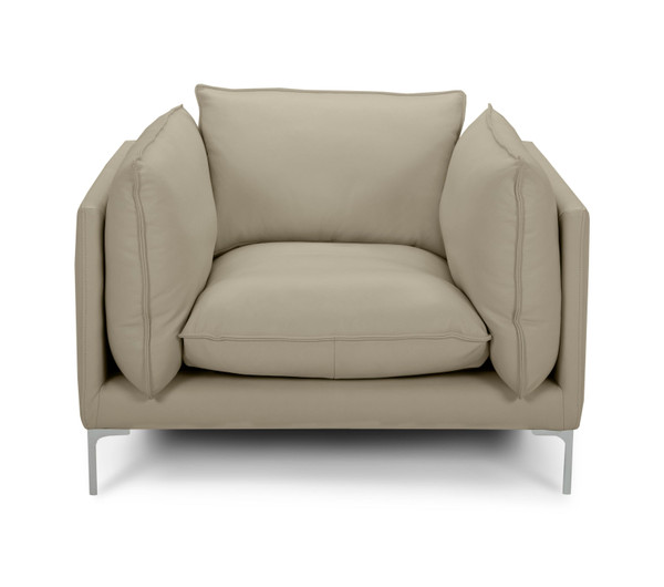 VGKKKF2627-TP-CH Divani Casa Harvest - Modern Taupe Full Leather Chair By VIG Furniture