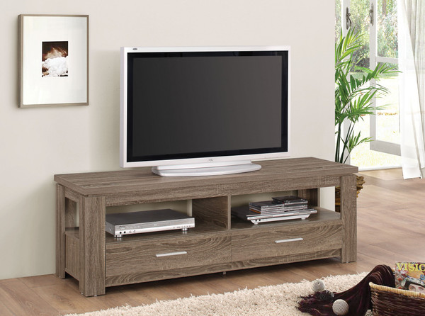 Tv Stand, Dark Taupe - Particle Board W/Paper Ve Dark Taupe 285409 By Homeroots