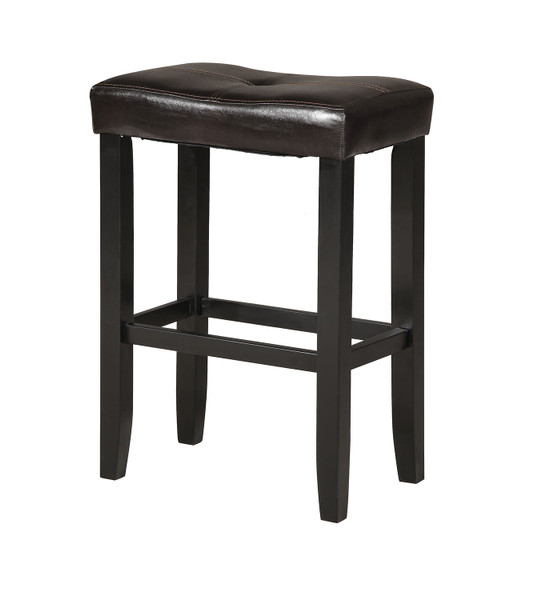 21" X 14" X 24" 2Pc Espresso And Black Swivel Counter Height Stool 285440 By Homeroots