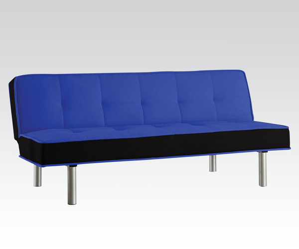 66" X 18" X 29" Blue & Black Flannnel Adjustable Couch 285675 By Homeroots