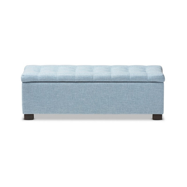 Baxton Studio Roanoke Fabric Grid-Tufted Ottoman Bench BBT3101-OTTO-Light Blue-H1217-21