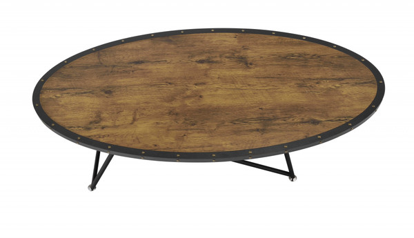 46" X 23" X 15" Weathered Dark Oak Coffee Table 286243 By Homeroots