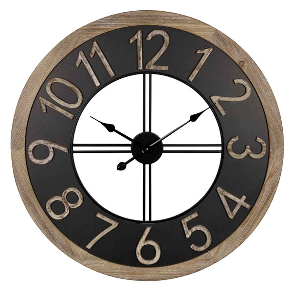 Industrial Chic Wood And Metal Wall Clock 383224 By Homeroots