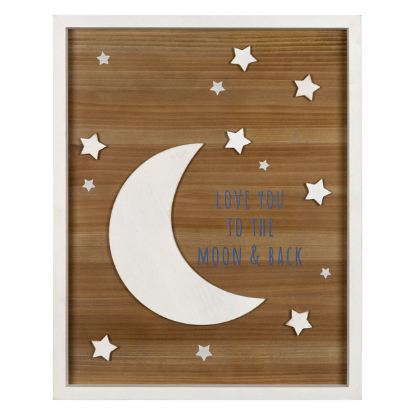 Love You To The Moon Wooden Wall Art 383254 By Homeroots