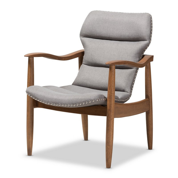 Baxton Studio Hadley Lounge Chair BBT5286-Grey-AC-XD45