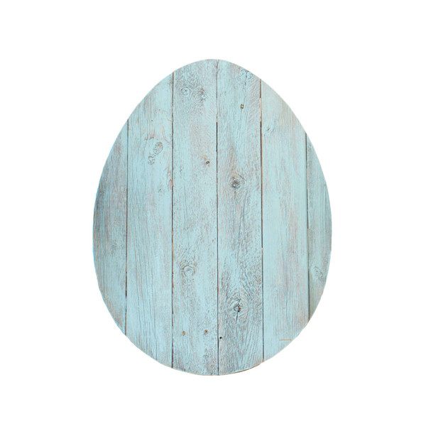 18" Rustic Farmhouse Turquoise Wooden Large Egg 384893 By Homeroots