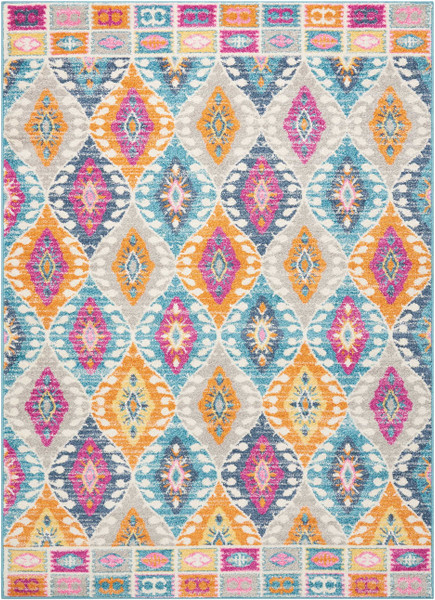 4 X 6 Multicolor Ogee Pattern Area Rug 385246 By Homeroots