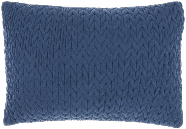 Blue Chunky Braid Lumbar Pillow 386130 By Homeroots