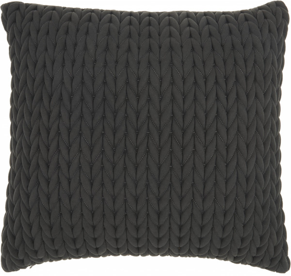 Charcoal Chunky Braid Throw Pillow 386137 By Homeroots