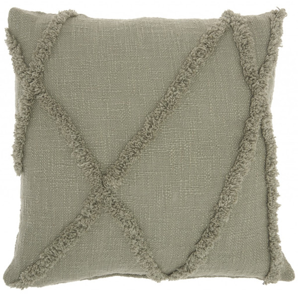Boho Chic Sage Textured Lines Throw Pillow 386313 By Homeroots