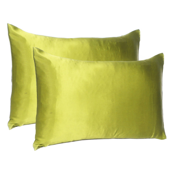 Lemongrass Dreamy Set Of 2 Silky Satin King Pillowcases 387842 By Homeroots