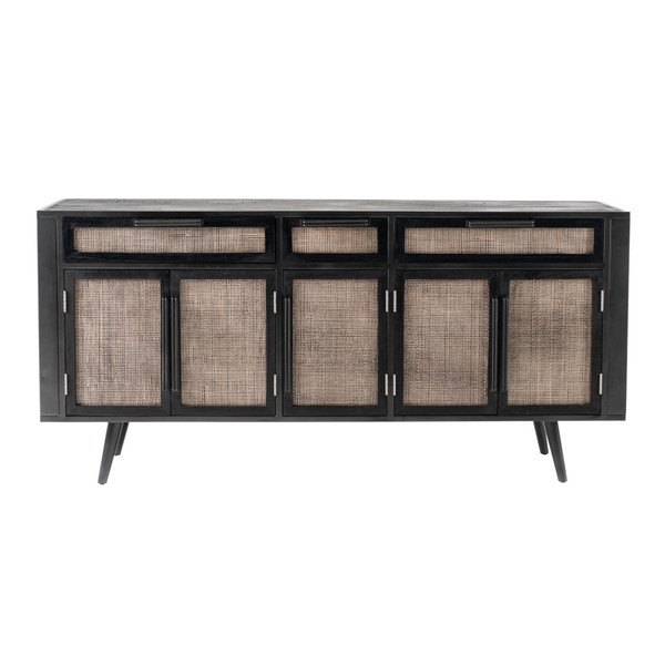 Black Iron Frame Cabinet With Mesh Doors And Drawers 388243 By Homeroots