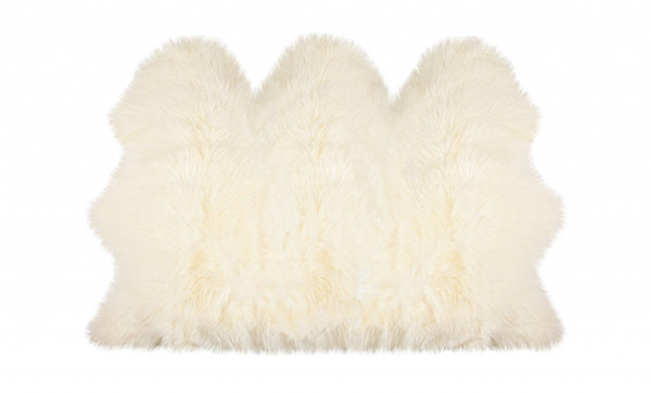 3' X 5' Trio Natural Sheepskin Area Rug 388527 By Homeroots