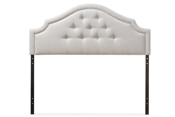 Baxton Studio Cora Grayish Beige Fabric Queen Headboard BBT6564-Greyish Beige-Queen HB