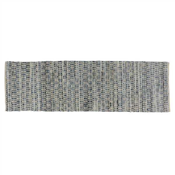 3' X 8' Blue And Gray Ogee Runner Rug 389078 By Homeroots