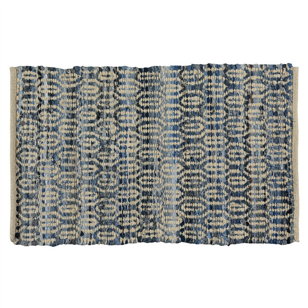 2' X 3' Blue And Gray Ogee Scatter Rug 389080 By Homeroots