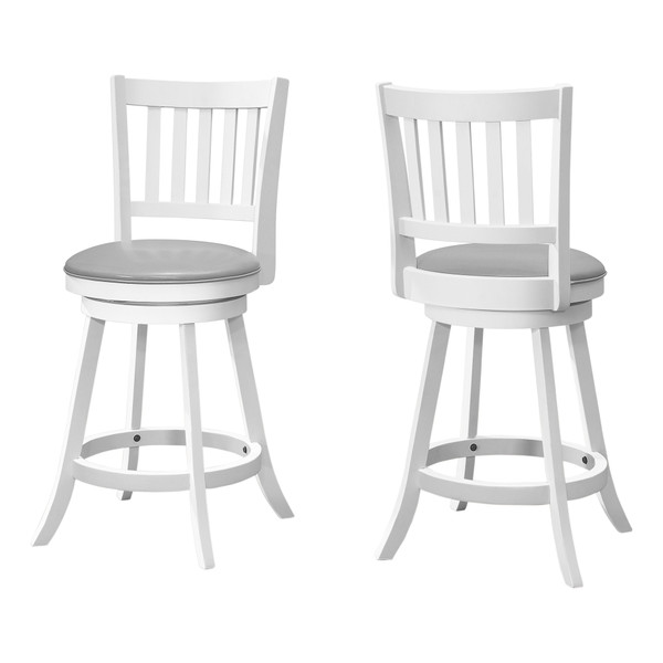 Monarch Barstool - 2 Piece - 39"H - White - Swivel Counter Height I 1239