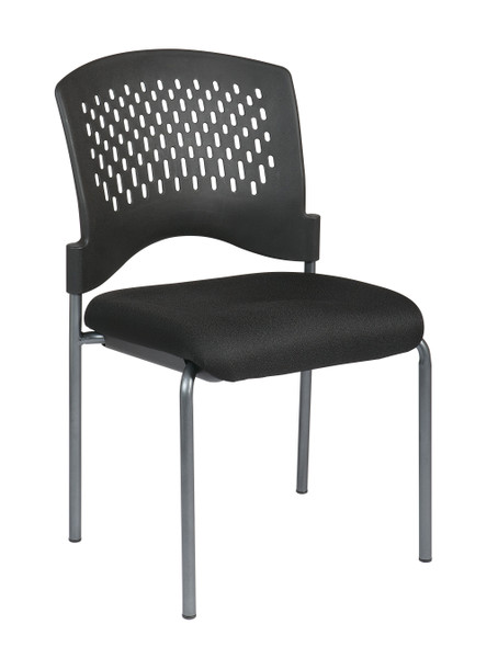 Office Star Titanium Finish Armless Visitors Chair - Coal 8620-30