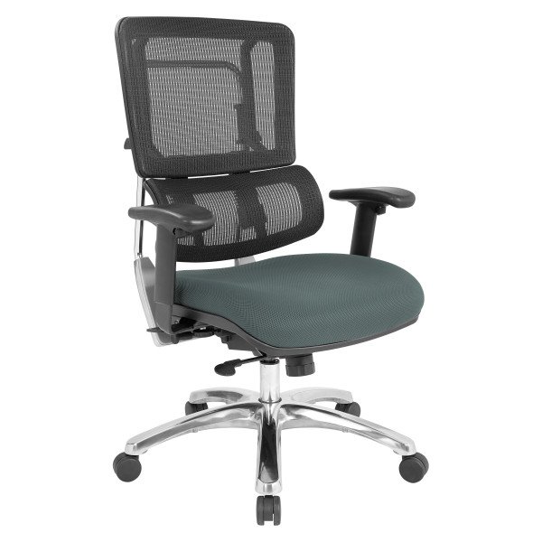 Office Star Vertical Black Mesh Back Chair - Grey 99662C-2M