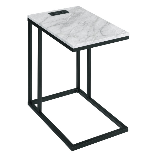 Office Star Norwich C-Table - Black / White Marble NRWWM-BLK