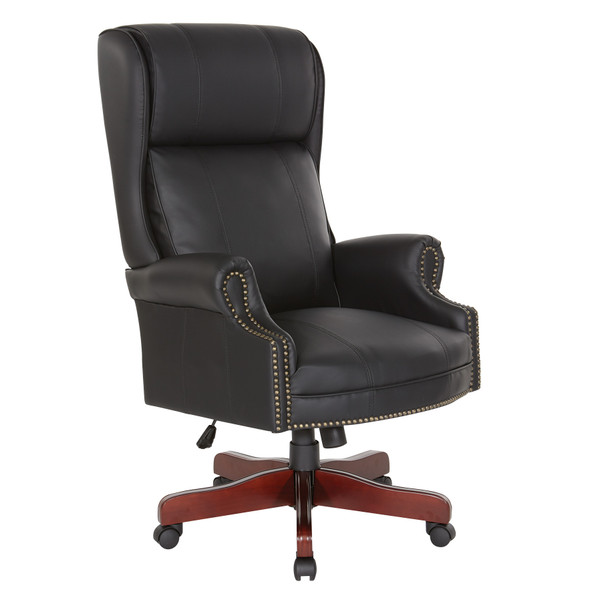 Office Star Executive High Back Chair - Black / Royal Cherry TEX280-3