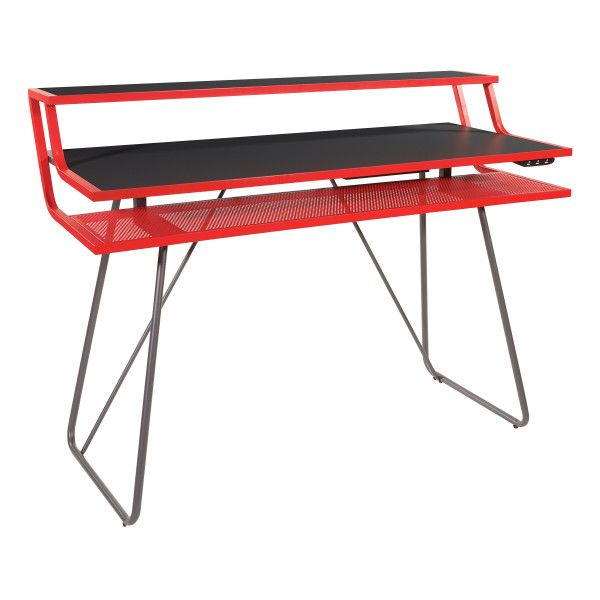 Office Star Level Up Battlestation Gaming Desk - Red LUB25-RD