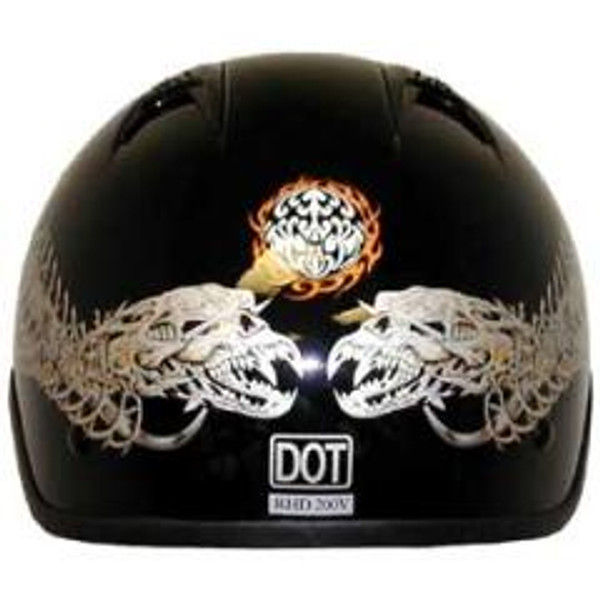 Nuorder 1Va - Dot Vented Alien Motorcycle Half Helmet Beanie Helmets 100VA