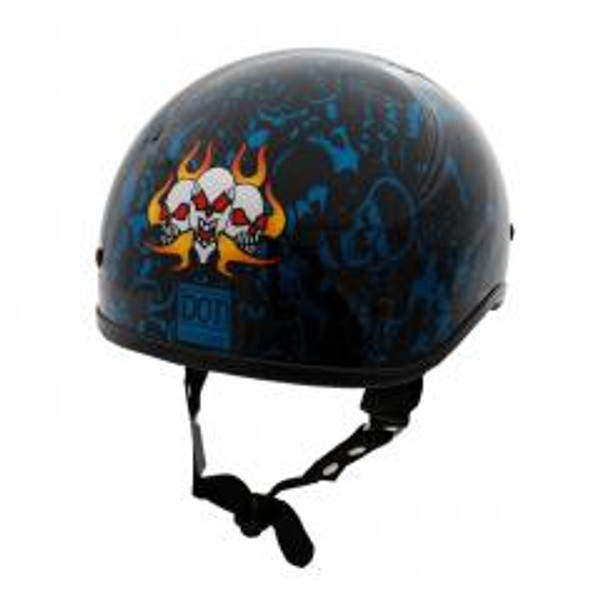 Nuorder Exbyb - Dot Polo Style Boneyard Blue Motorcycle Helmet EXBYB